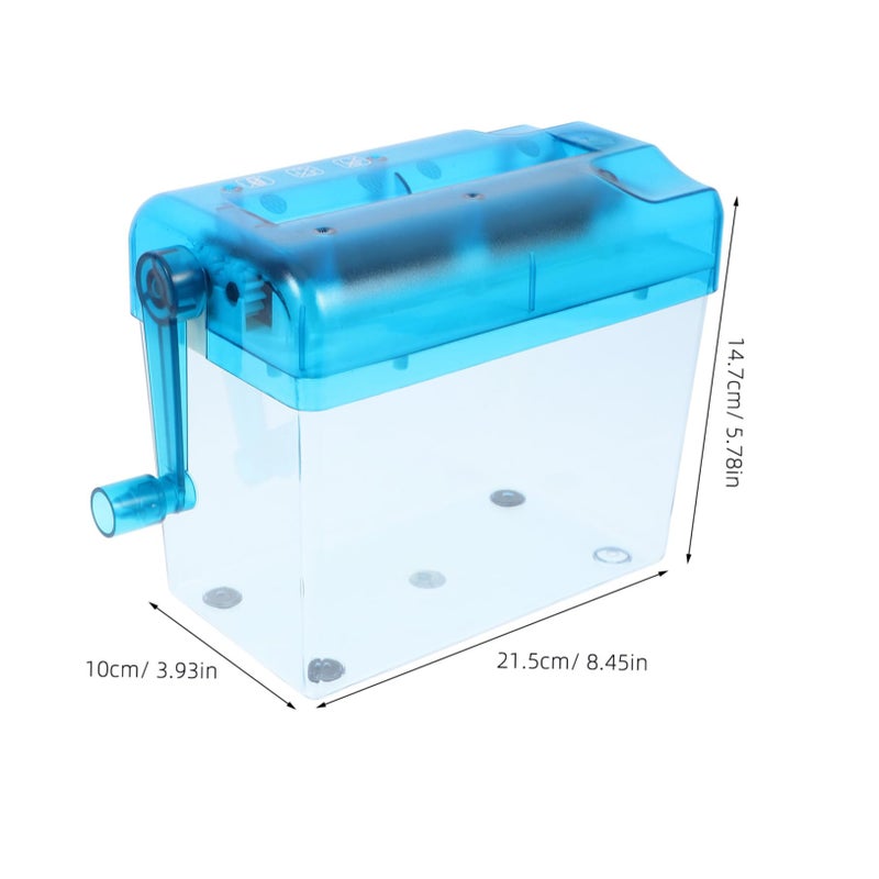 Portable Hand Crank Paper Shredder Manual Document Cutter with Wastebasket for Home Office School - Image 3