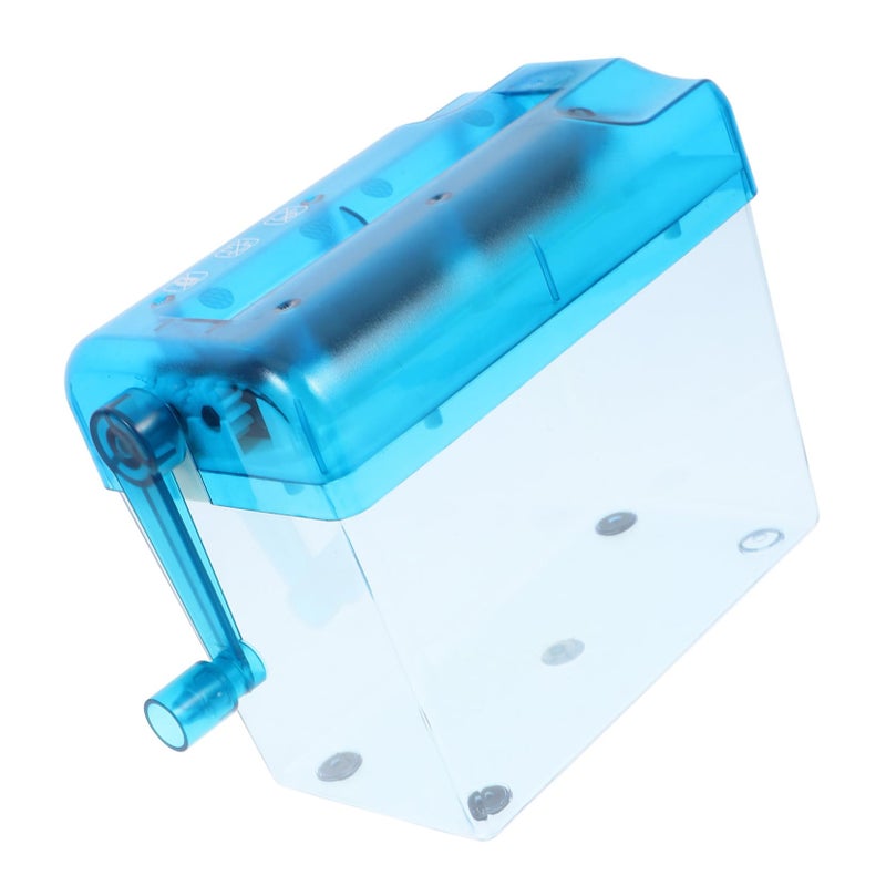 Portable Hand Crank Paper Shredder Manual Document Cutter with Wastebasket for Home Office School - Image 2