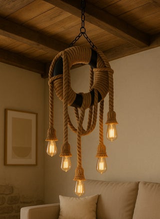 Rustic rope hanger in the shape of a tank frame with 6 lights - pzsku/Z7FEFE263F6E701CFE0A6Z/45/1748323819/637c0105-1272-4b29-90ae-c615c82e8a18