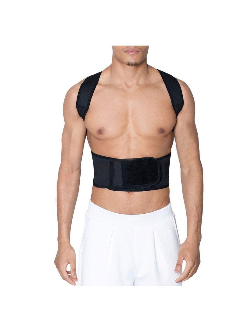 Men Posture Corrector Magnetic Therapy Adjustable Shoulder Belt for Back Support Belt and Pain Correction Gym Workout Adjustable Black M - Image 4