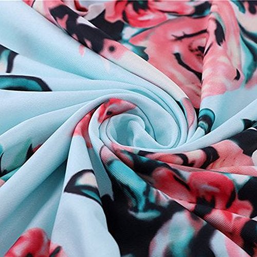 YIJODM Girls Floral Maxi Dress, Flower Printed Short Sleeves Dress with Pockets Summer Long Holiday Dress Green - Image 3