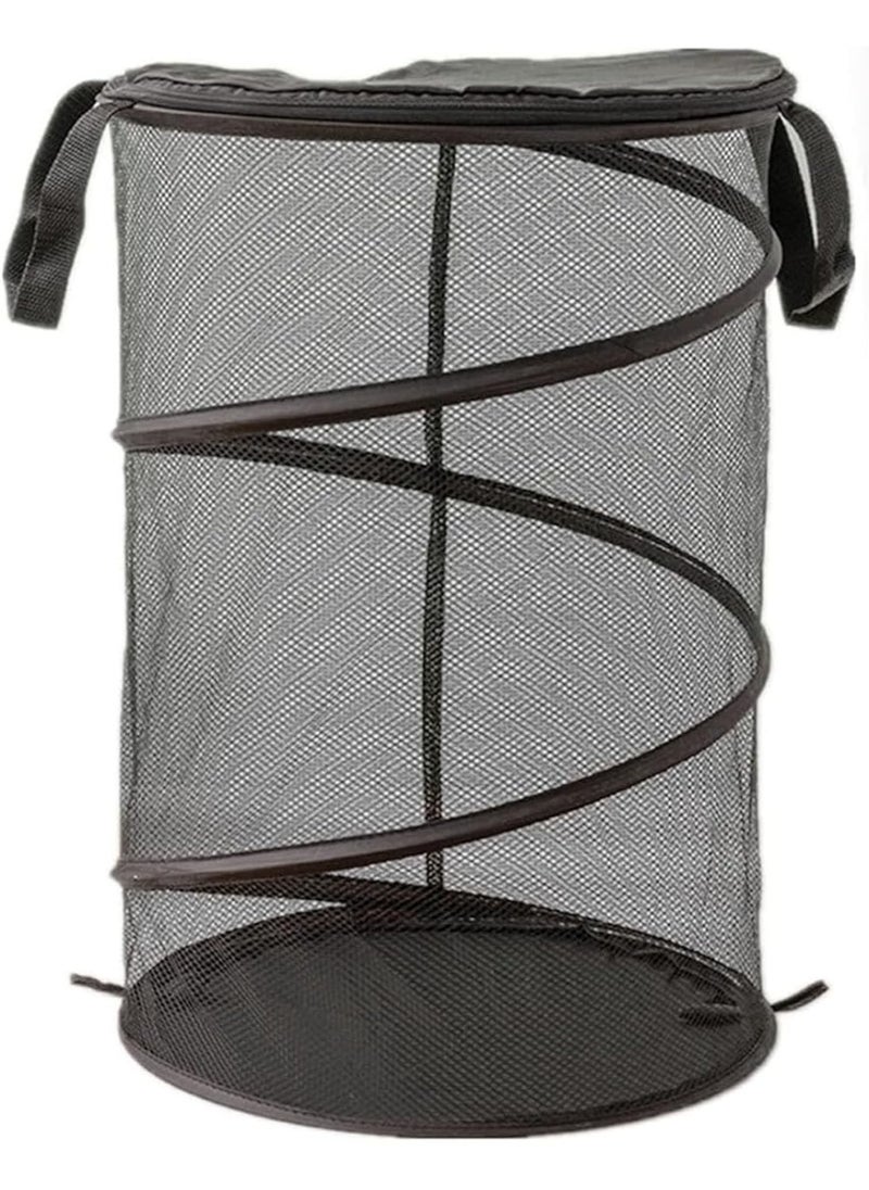 TYCOM Popup Laundry Hamper Collapsible Laundry Basket Extra Large Capacity Foldable Clothing Storage Basket with Handles Black.  - Image 5