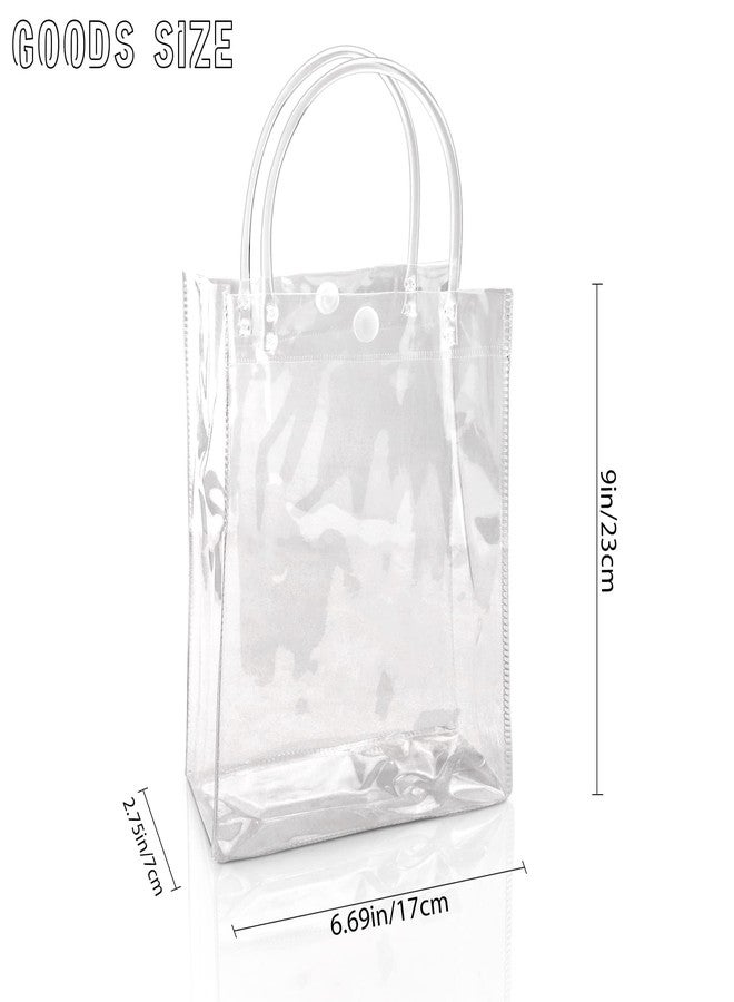 BadenBach 24 PCS Small Clear Gift Bags with Handle,9.1" x 6.7" x 2.8",Transparent Plastic Gift Wrap Bags Reusable Clear Party Favor Goodie Bag for Boutique Wedding Birthday Baby Shower Festival - Image 2