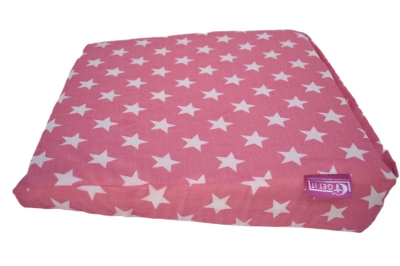 GET IT Multi Use Wedge Pillow for Pregnancy Women and New Born Baby | Lower Back-Pain Relief |Knee Support Between Legs | Anti Vomiting and Milk Spitting for New Born Baby (Pink Star) - Image 1