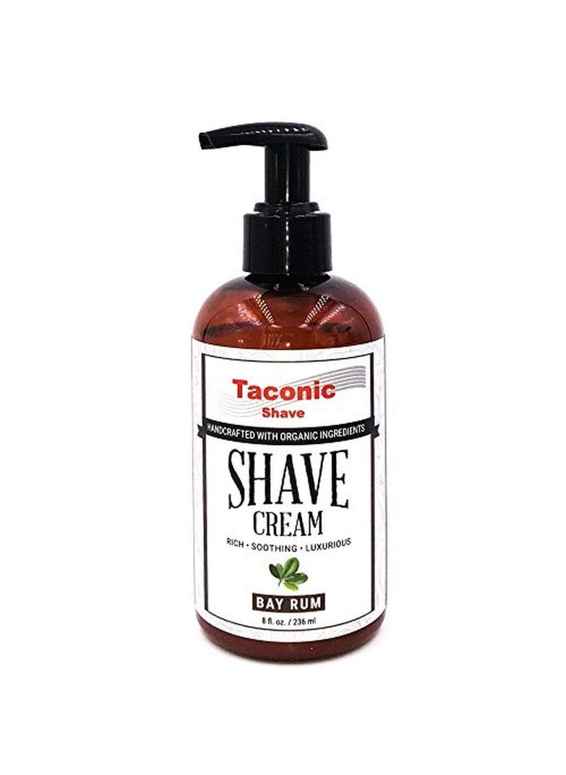 taconic shave Taconic Shave Natural Shaving Cream  Bay Rum  UltraRich High Lather Formula  Natural Shave Cream for Men in 8 oz Pump Bottle  Scented Shaving Cream 
