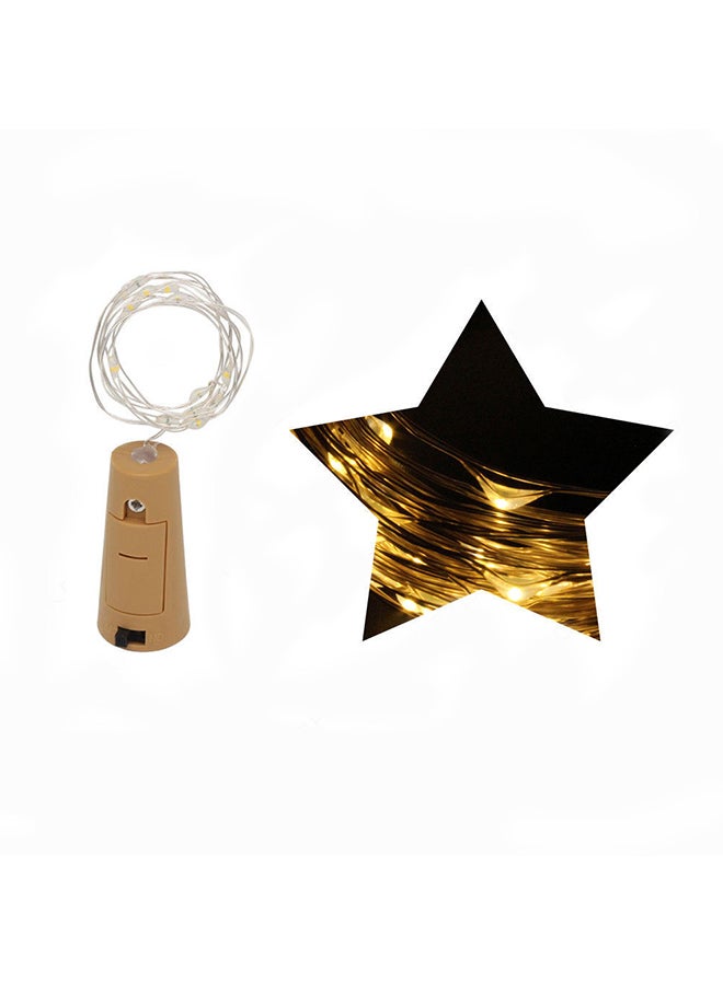 Voberry 1M 10 LED Cork Shape Bottle Lights Yellow - Image 2