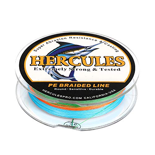 HERCULES Super Cast 300M 328 Yards Braided Fishing Line 20 LB Test for Saltwater Freshwater PE Braid Fish Lines Superline 8 Strands - Multicolor, 20LB (9.1KG), 0.20MM - Image 4