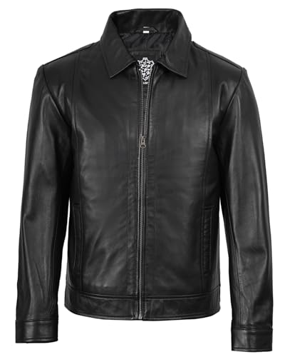 fjackets Mens Black Leather Jacket - Real Lambskin Moto Biker Mens Leather Jackets | [1103534] Wiiick, L - Image 3