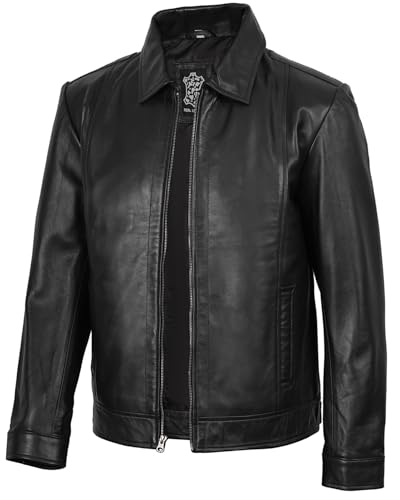 fjackets Mens Black Leather Jacket - Real Lambskin Moto Biker Mens Leather Jackets | [1103534] Wiiick, L - Image 1