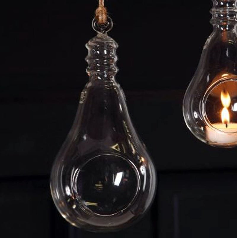 SAJANI Sajani Clear Glass Wall Hanging Flower Vase PlanterBulb DIY Air Succulent PlanterClear Tea Light Votive Candle HolderWedding Event Office Home Outdoor Decor Pack of 1  - Image 5