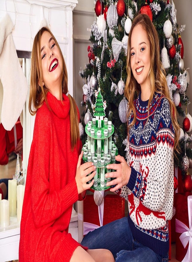 JWSCYSY حامل نقود على شكل رقاقات ثلجية خضراء لعيد الميلاد من JWSCYSY، حامل نقود مزين بـ 24 فتحة لتزيين شجرة عيد الميلاد، هدية نقود لعيد الميلاد. - Image 4