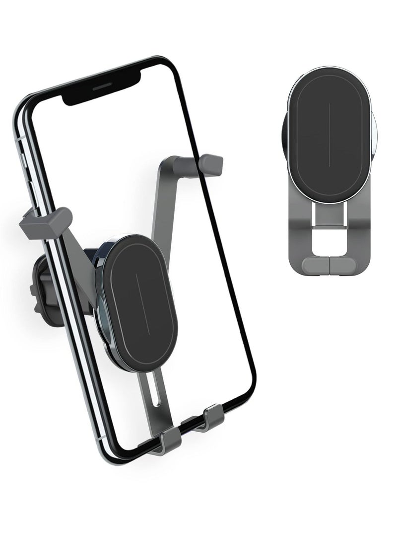 Y&D Car Cell Phone Holder, Mount Upgraded Gravity with Newest Air Vent Clip Auto Lock Hands Free Interior Accessories, Fit for iPhone 11/12 & Samsung, Android Phones (Black)  - Image 1