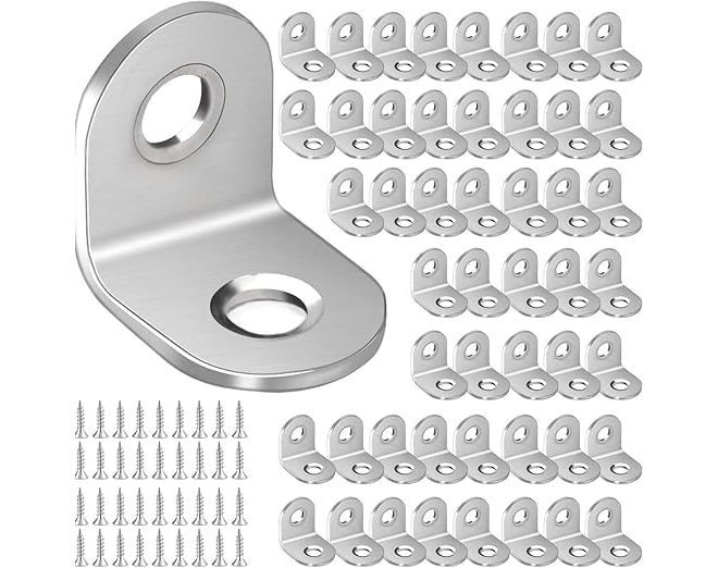 HEADLY SS Edge Clamp L Shape Right Angle Glass Panel Shelf Clamp Holder Stainless Steel Shelf Button Bracket Support with Suction Cup & Screw (Pack of 10) - Image 3