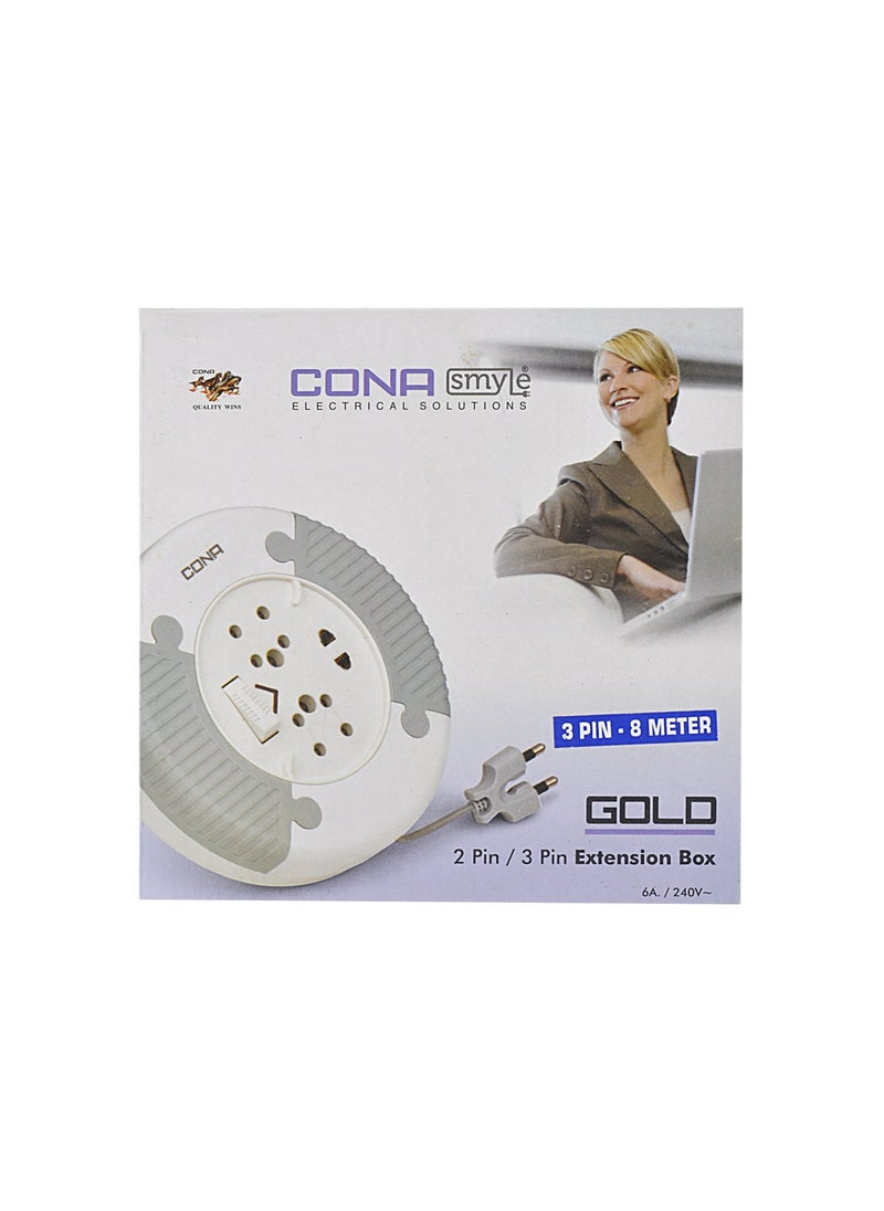 CONA Cona Smyle 3Pin Flex Box with 8Meter Wire Blue  - Image 3