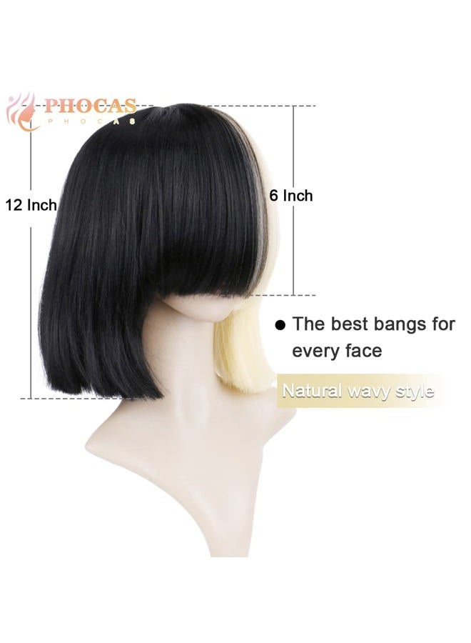 PHOCAS HairPhocas Half Blonde and Black 2 Tone Hair Short Straight Cosplay Wig for Women - Image 4