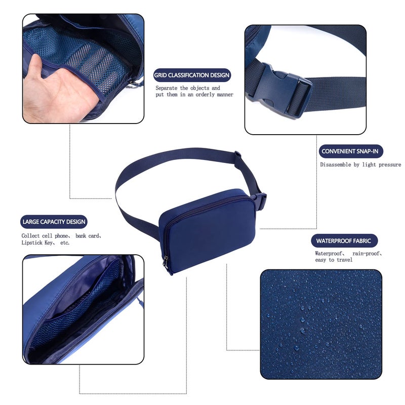 WITROMAN Belt bag Fanny pack crossbody bags for women Everywhere belt bag (blue) - Image 4