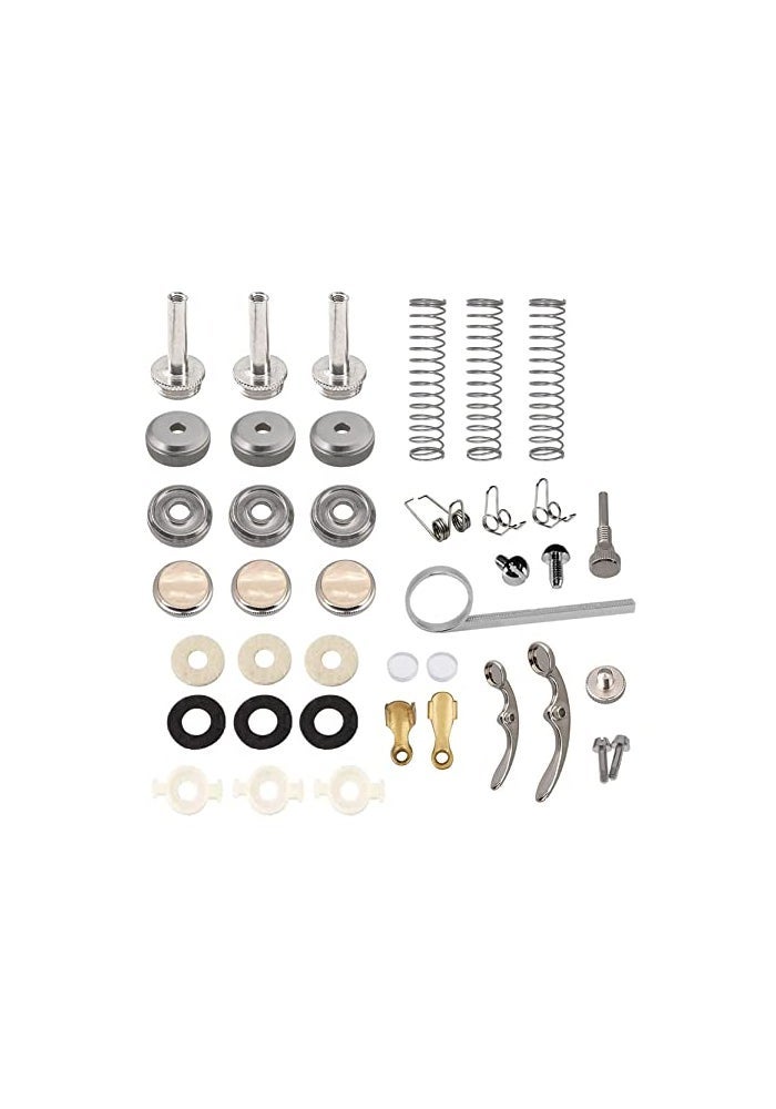 TUOREN Trumpet Repair Kit - 40Pcs Valve Finger Buttons, Connecting Rods, Caps, and Accessories - Image 1