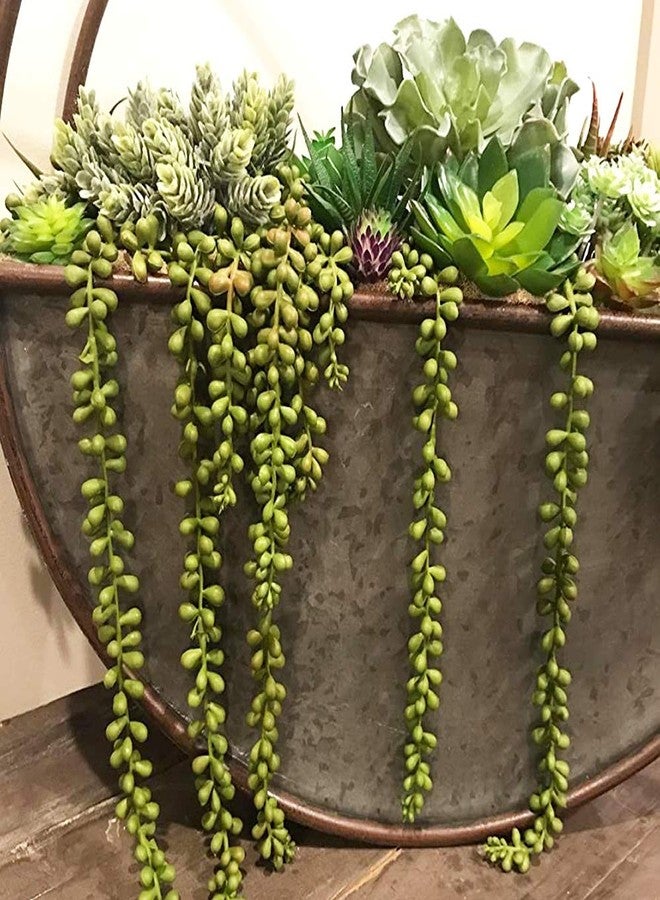 Antspirit 3pcs Artificial Fake String of Pearls Plant Faux Fake Hanging Succulents Plants - Image 2