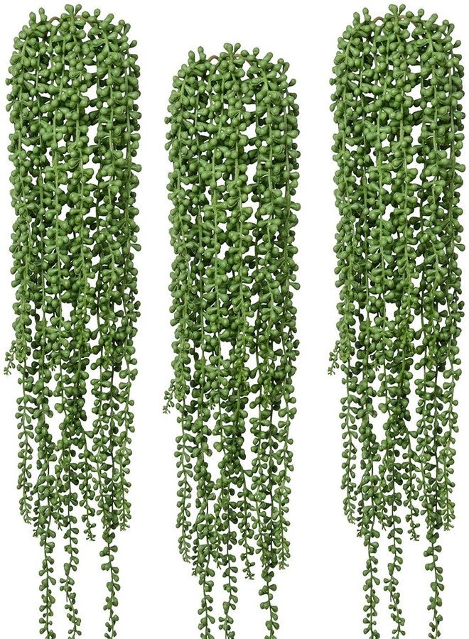Antspirit 3pcs Artificial Fake String of Pearls Plant Faux Fake Hanging Succulents Plants - Image 1