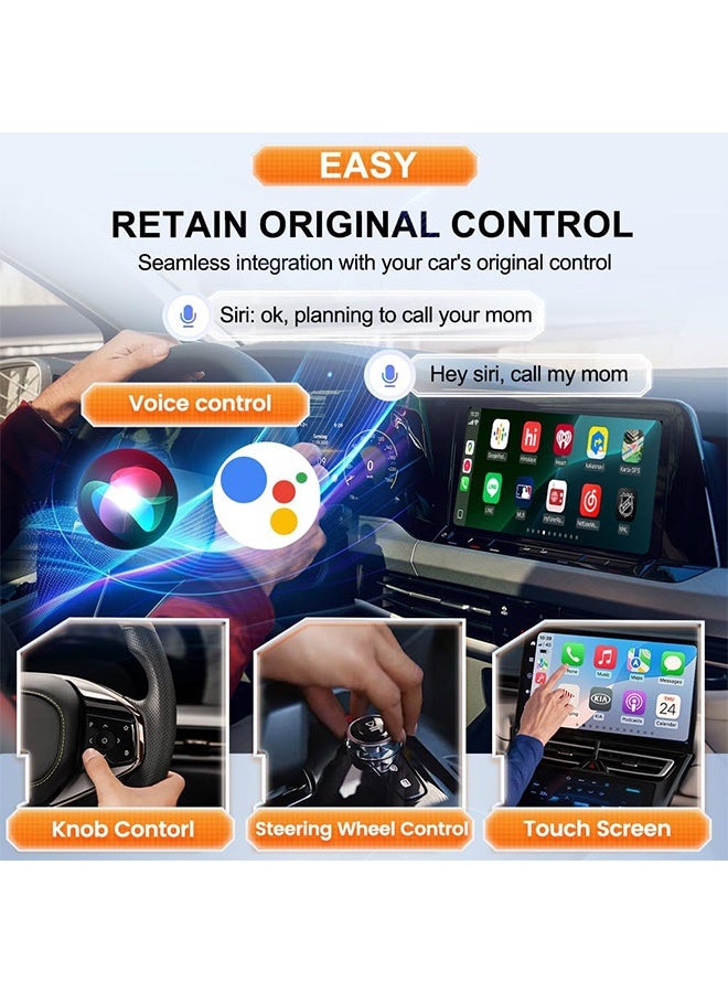 Mini Ultra,New Verison 2-in-1 Wireless CarPlay and Wireless Android Auto Adapter for Factory Wired CP/AA,Not Use for BMW and Tesla,Copmact Size and Easy to Use,Black - Image 5