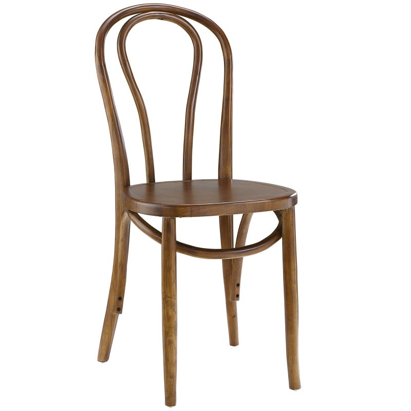Modway Eon Natural Elm Wood Kitchen and Dining Room Chair in Walnut  Fully Assembled Slat Back 16D x 205W x 35H