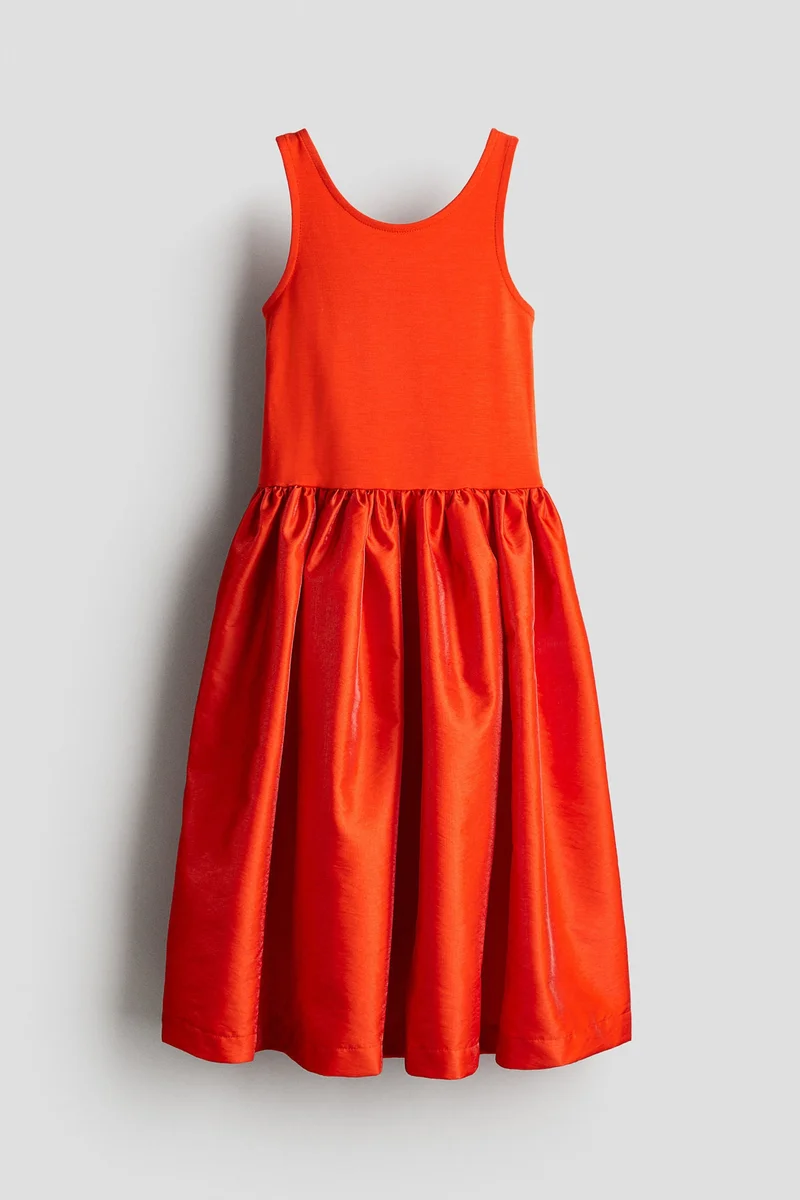 اتش اند ام Satin-skirt jersey dress