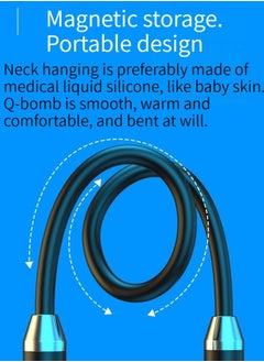Generic New neck hanging sports headphones magnetic three-dimensional running neck hanging in-ear comfortable music Bluetooth headphones sky blue  - Image 3