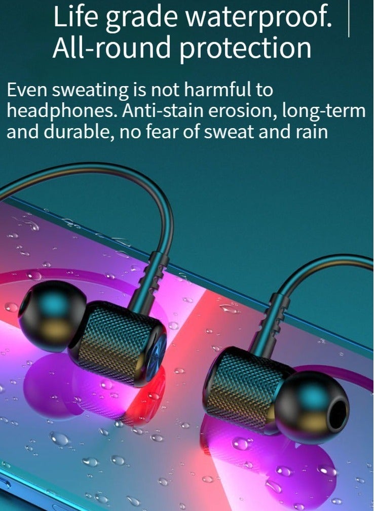 New neck hanging sports headphones magnetic three-dimensional running neck hanging in-ear comfortable music Bluetooth headphones sky blue - Image 4