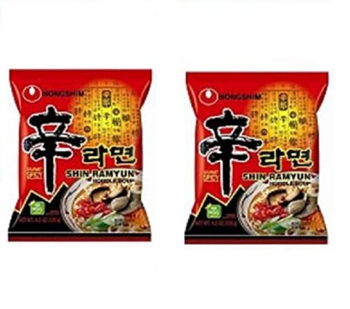 Nongshim Shin Ramyun Instant Noodles 120 Gm (Pack Of 2) Vegetarian,Spicy,Regular - Image 1