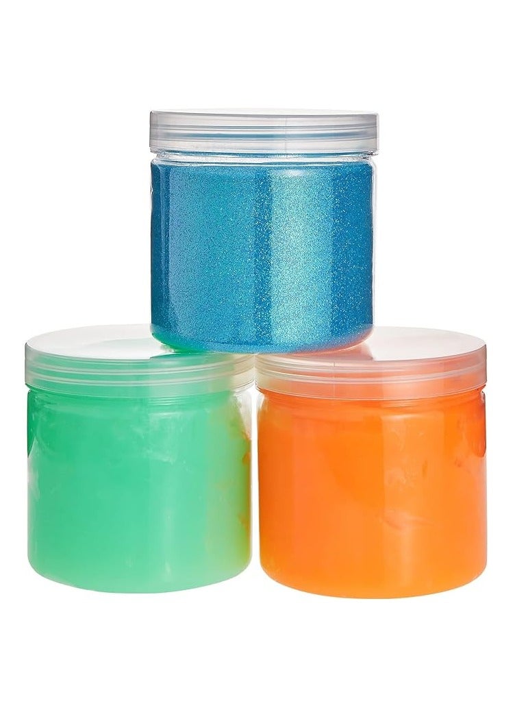 Home zone Clear 12 oz Plastic Jars with Lids 8 Pack Slime Containers for Kids DIY Crafts Storage Everyday Use Home Organization - Image 5