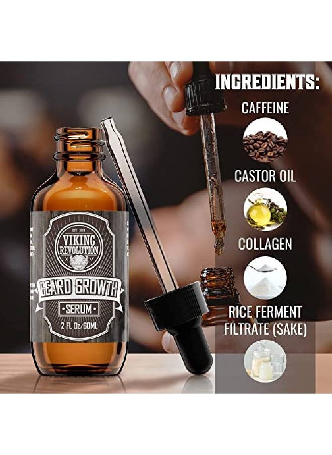 Viking Revolution Beard Growth Kit For Men Beard Growing Kit & Mustache Growth Kit Beard Roller Kit Includes Beard Growth Oil Balm Derma Roller Accessory Beard Growth Serum & Wooden Double Sided Comb  - Image 5