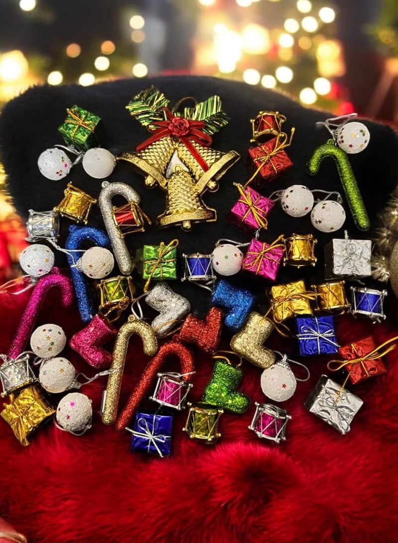 45pcs Mini Christmas Tree Ornament Set, Small Hanging Ornaments (45pcs, Mixed Set) - Image 2