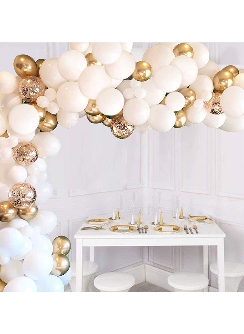 DUNISO 112pcs Multicolor Balloon Garland Arch Kit Metallic Gold and White Pastel Latex Balloons Set For Baby Wedding Birthday Party Background Decorations - Image 3