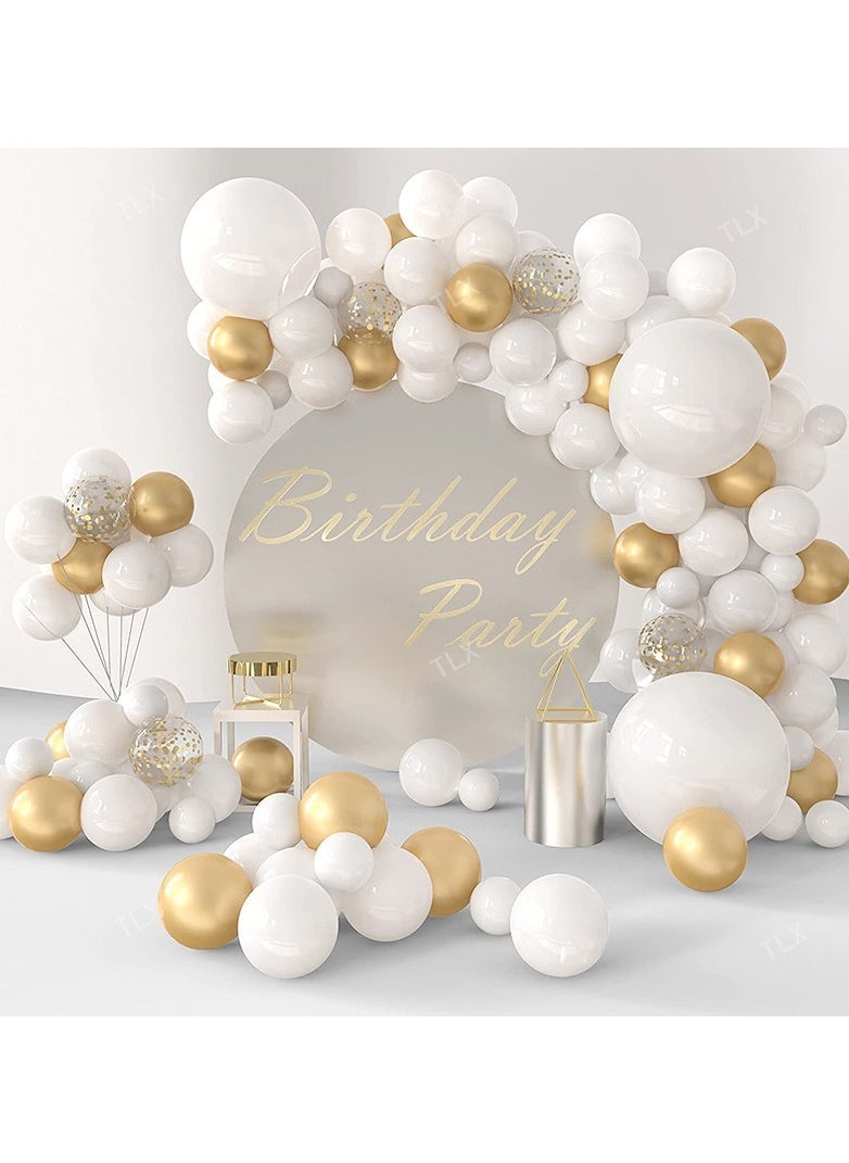 DUNISO 112pcs Multicolor Balloon Garland Arch Kit Metallic Gold and White Pastel Latex Balloons Set For Baby Wedding Birthday Party Background Decorations - Image 2