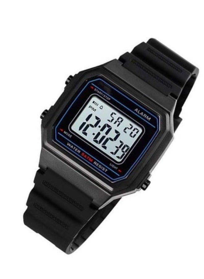 ساعة يد ذكية رياضية فاخرة مقاومة للماء 1698 مربعة رقمية مضيئة 5 ATM للرجال - Image 4