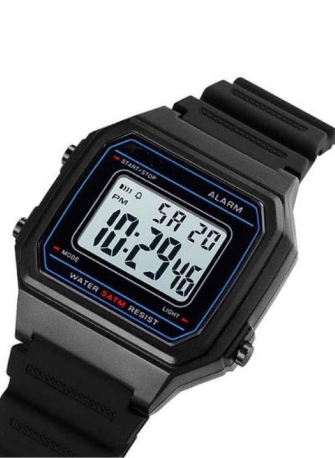ساعة يد ذكية رياضية فاخرة مقاومة للماء 1698 مربعة رقمية مضيئة 5 ATM للرجال - Image 2