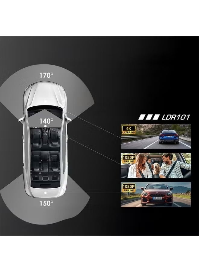Lenyes LDR101 Front & Rear Dash Cam, 4K Ultra HD Car Camera with Wi-Fi & GPS - Image 5