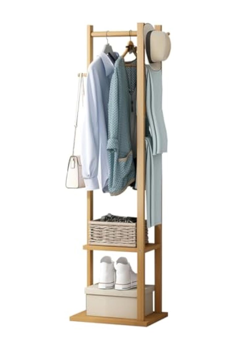Arabest Corner Hall Tree with Shoe Bench Entryway Coat Rack，Movable Hooks Freestanding Clothes Rack Shoes Shelf Organizer for Home Office Bedroom - Image 1