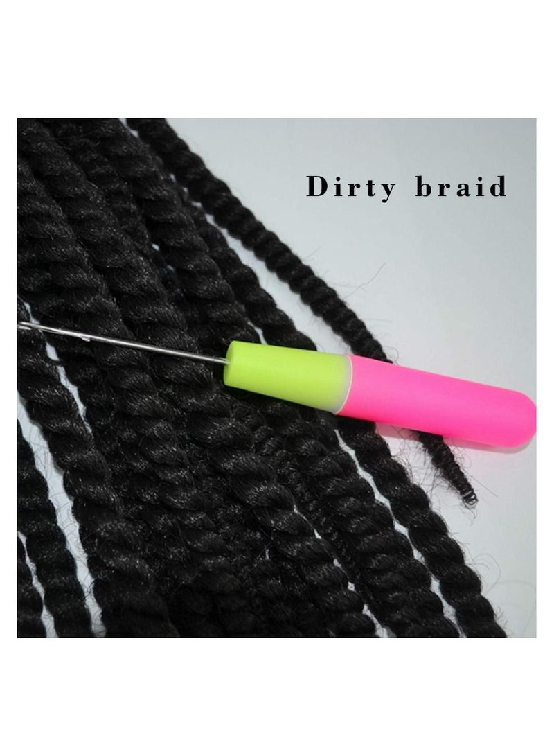 Excefore 2 Pcs Latch Hook Crochet Needle, Hair Hooks with 60 Dreadlocks Rings Metal Gold Silver Braiding Dreadlock Accessories for Braids Decoration - Image 3