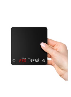 SYOSI High Precision Coffee Scaley, Espresso Scale, LED Display Digital Weigh Coffee Scale with Timer, Rechargeable, 2kg/0.1g Pour Over Hand Drip Scale Weighing Instrument Auto Mode (Black)