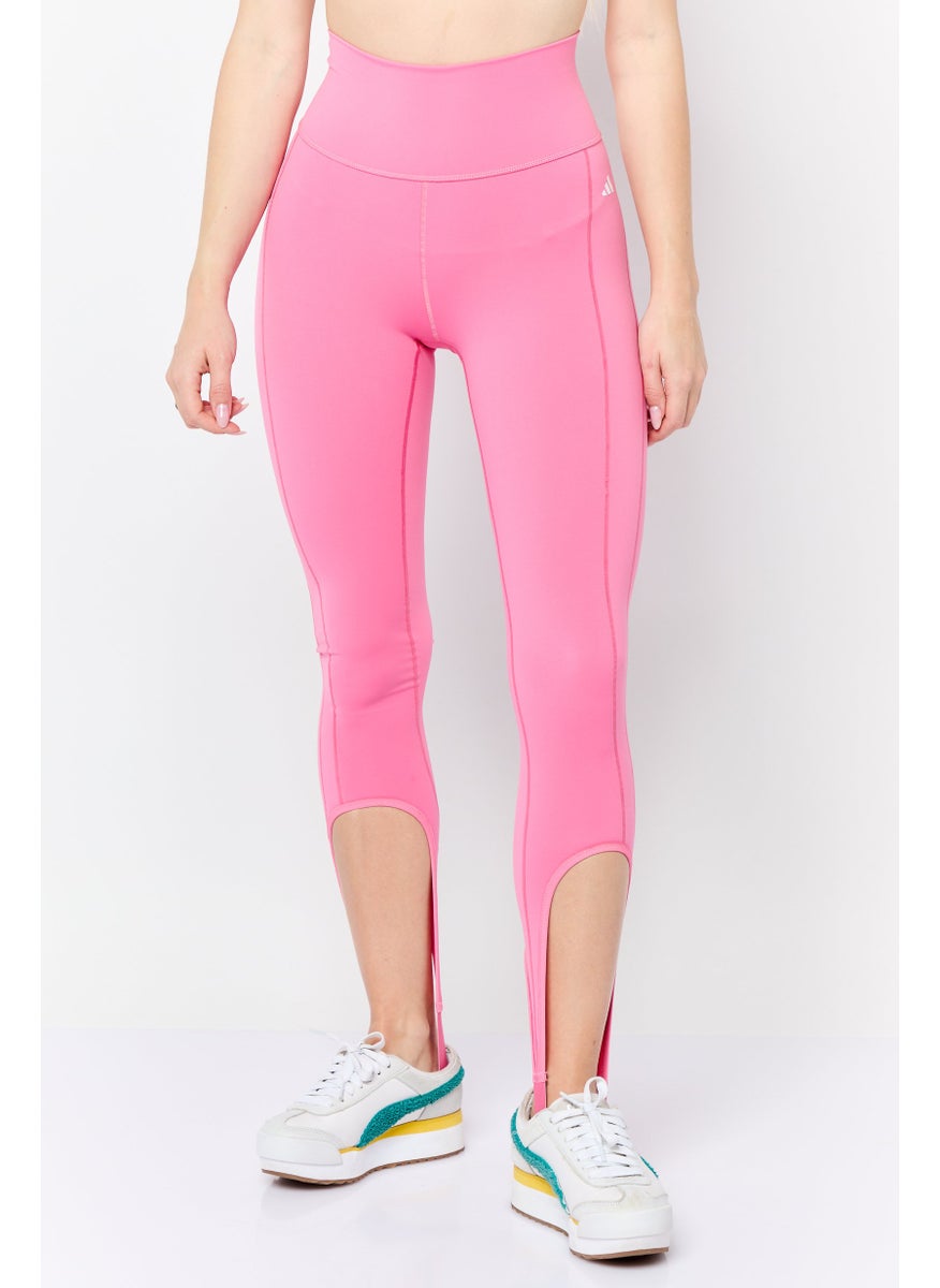 Adidas Women Tight Fit Brand Logo Leggings, Pink  - Image 1
