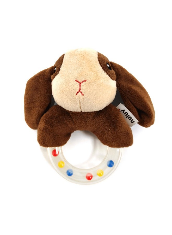 Nuluv Puppy Rattle Plush Toy, Soft Grip, Colorful Beads for Sensory Development, Perfect for 3 Months+ Babies - Image 1