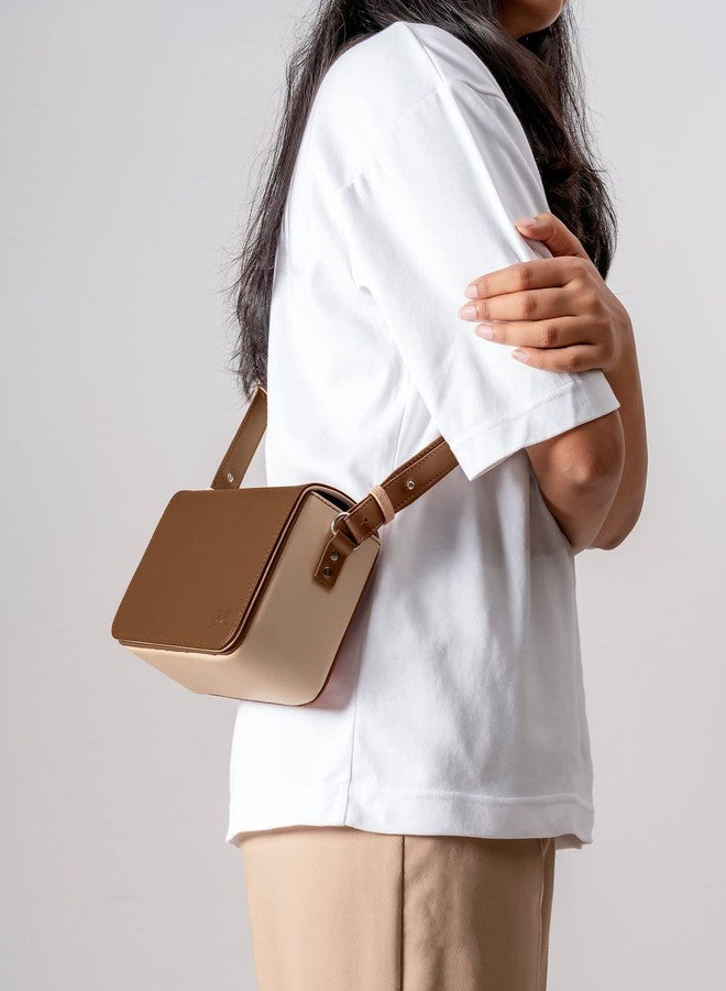 دايلي أوبجيكتز حقيبة كتف سول بوكس من ديلي أوبجكتس للنساء، ومحفظة أنيقة بسحاب للنساء والفتيات | جلد نباتي متين | حقيبة كتف للهاتف | إغلاق مغناطيسي | صنع في الهند | مجموعة - Image 3