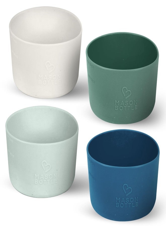 Mason Bottle 4oz Silicone Sleeves for Mason Jars (4-Pack) - Regular-Mouth Jar Covers for Grip and Protection (Bottle Not Included) - Non-Toxic, Dishwasher Safe, Made in USA - Image 1