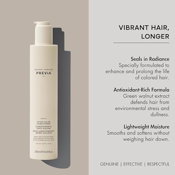 PREVIA Keeping Organic Green Walnut Colour Shine Coloured Hair Conditioner 250 ml - Image 4