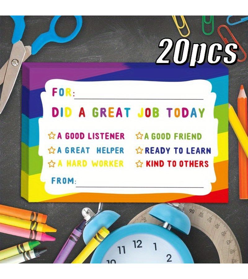20 Pcs Motivational Notes Positive Postcards Reward Incentive Card For Teacher School Supplies - Image 1