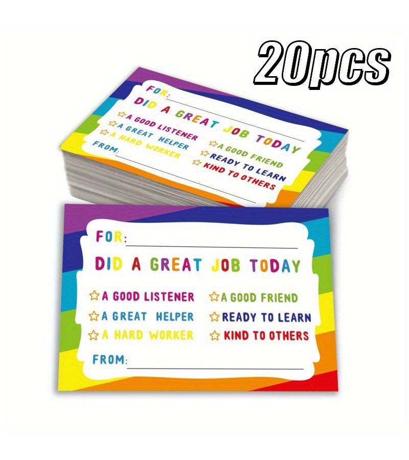 20 Pcs Motivational Notes Positive Postcards Reward Incentive Card For Teacher School Supplies - Image 3