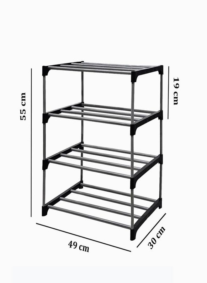 RAXON WORLD Multipurpose 4 Layer Heavy Duty Metal Book/Shoe/Cloth Foldable Rack for Anywhere Use - Image 4