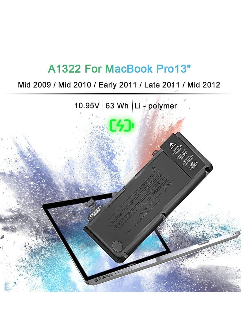A1322 Battery for MacBook A1278 and MacBook Pro 13-inch - (Mid 2009 to Mid 2010 to Mid 2011 to Mid 2012), 10.95V - Image 2