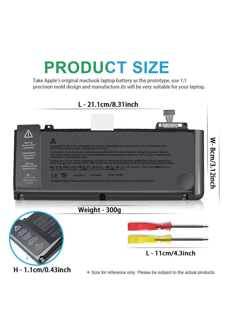 A1322 Battery for MacBook A1278 and MacBook Pro 13-inch - (Mid 2009 to Mid 2010 to Mid 2011 to Mid 2012), 10.95V - Image 4